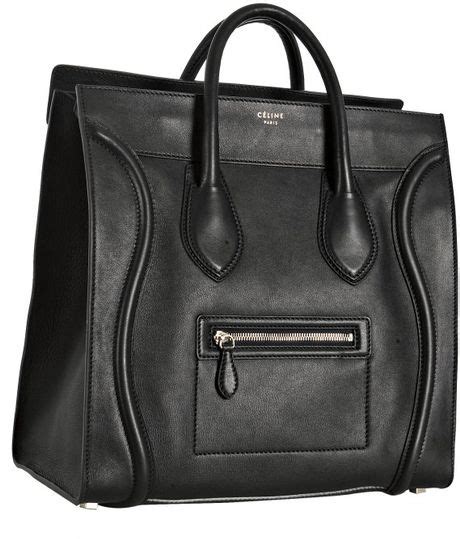 celine black leather medium shopper tote|Celine tote bags black.